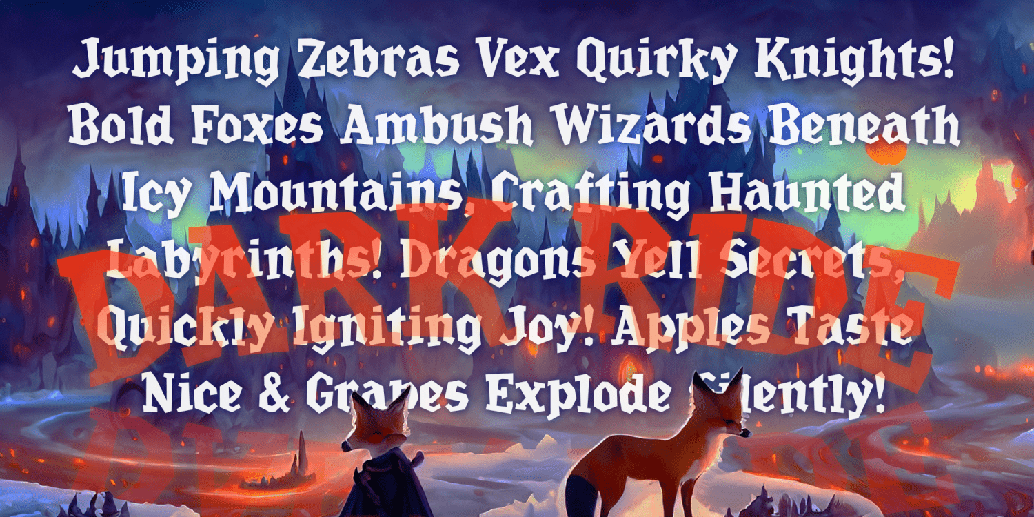Dark Ride Regular Font Poster #1