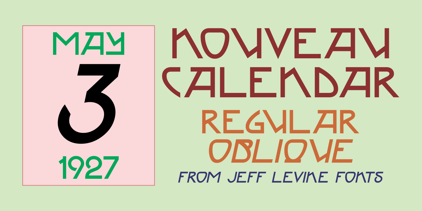 Nouveau Calendar Font Poster #1