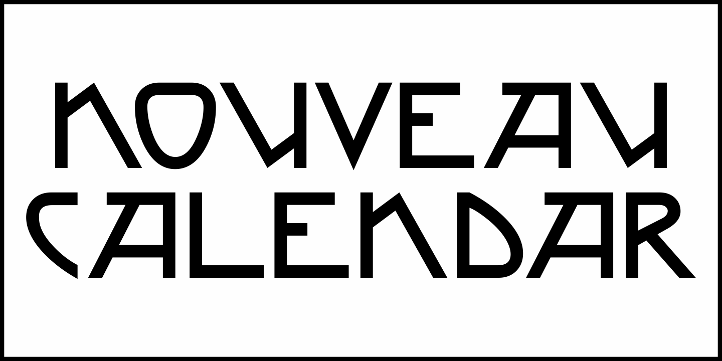 Nouveau Calendar Font Poster #2