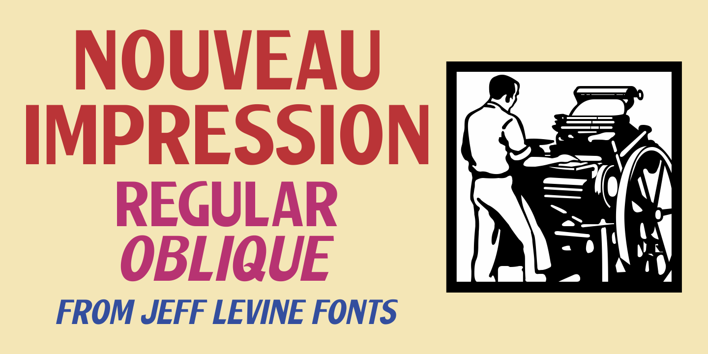 Nouveau Impression Font Family Poster