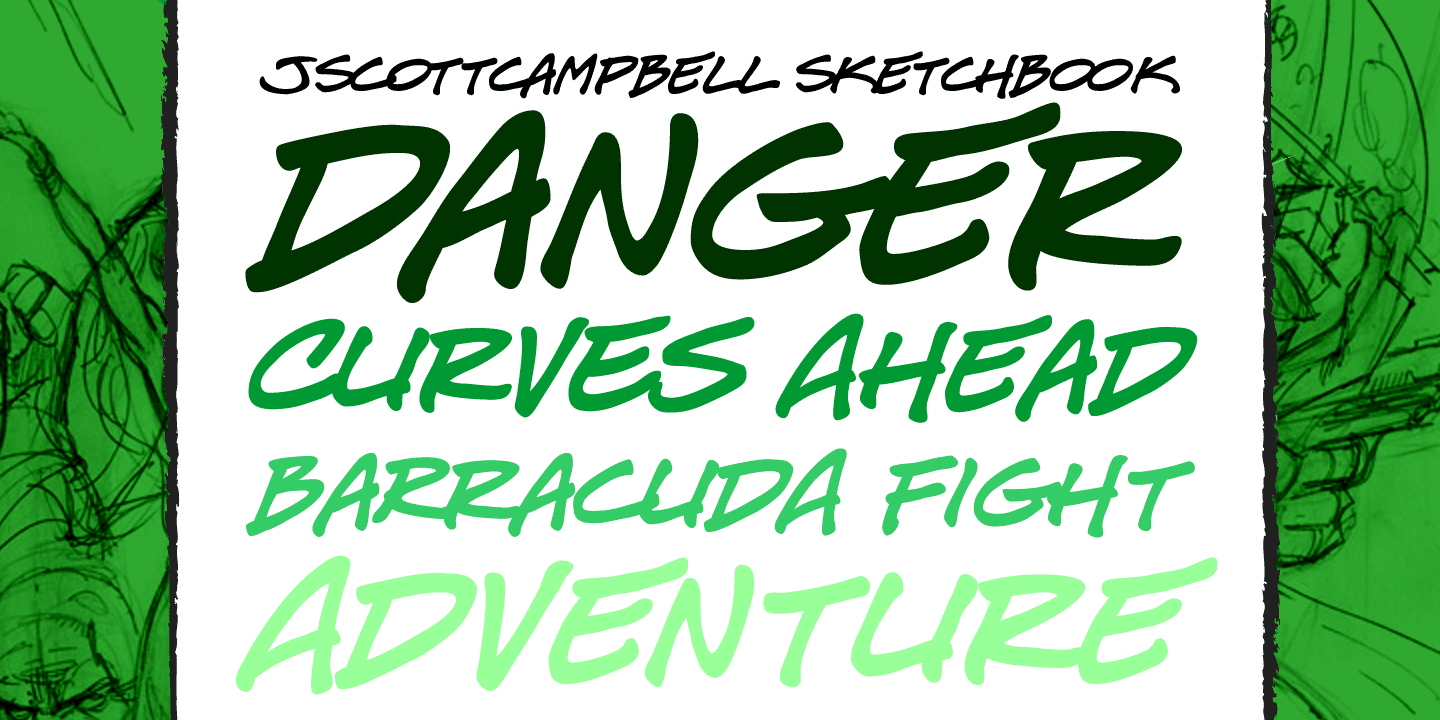 J Scott Campbell Sketchbook Font Poster #1