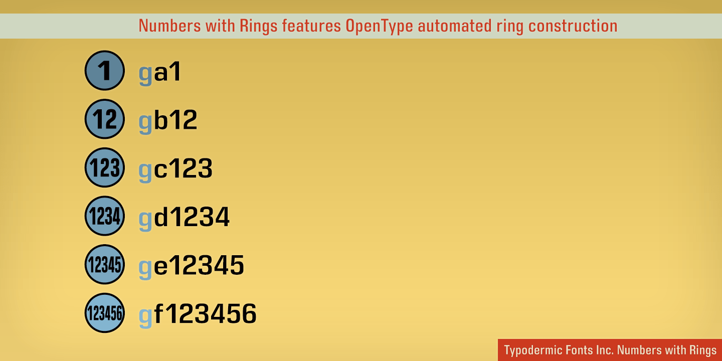 Numbers with Rings Font Poster #1