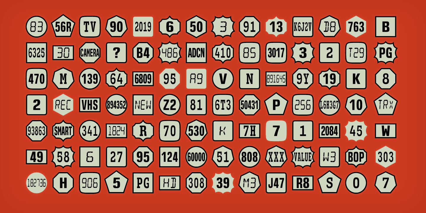 Numbers with Rings Font Poster #1