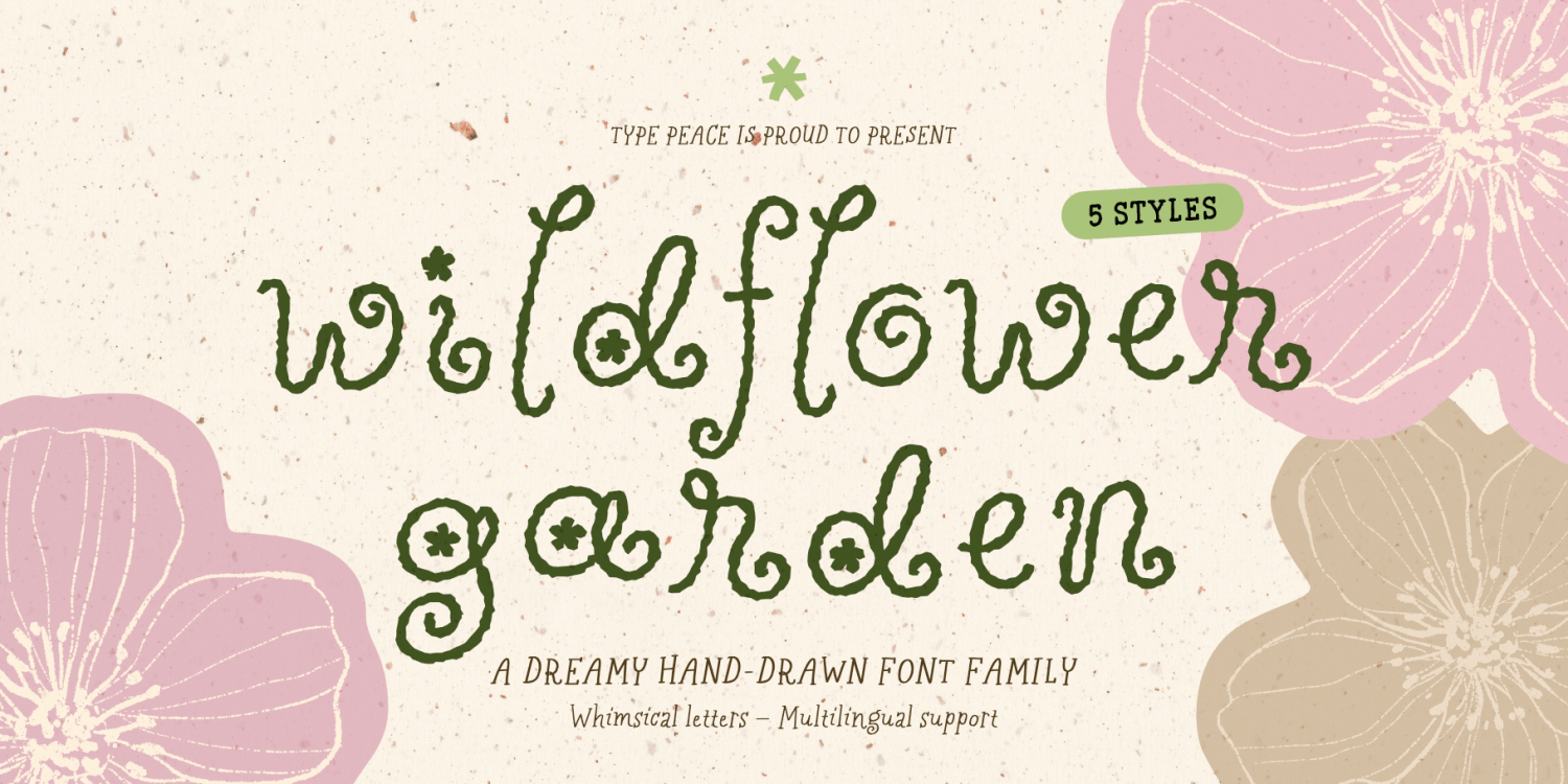 Wildflower Garden Font Poster