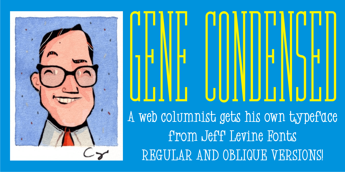 Gene Condensed Font Family by Jeff Levine Fonts | Font Bros