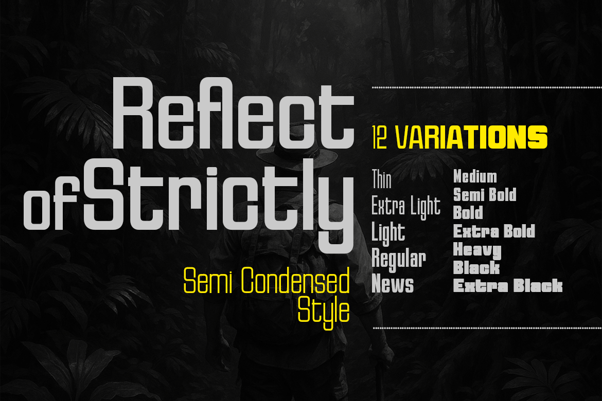 Reflect of Strictly Semi Condensed Font Poster